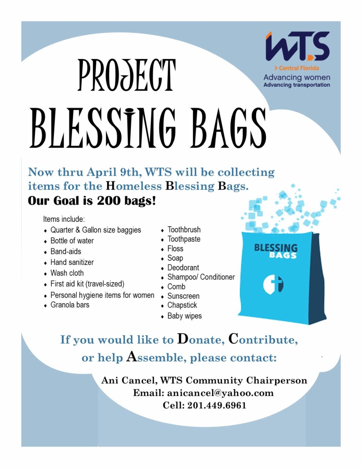 WTS Central Florida Blessing Bags for the Homeless WTS